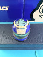 Mini-casque MICHELIN Driving Experience bleu et blanc – logo Michelin et inscription Driving Experience