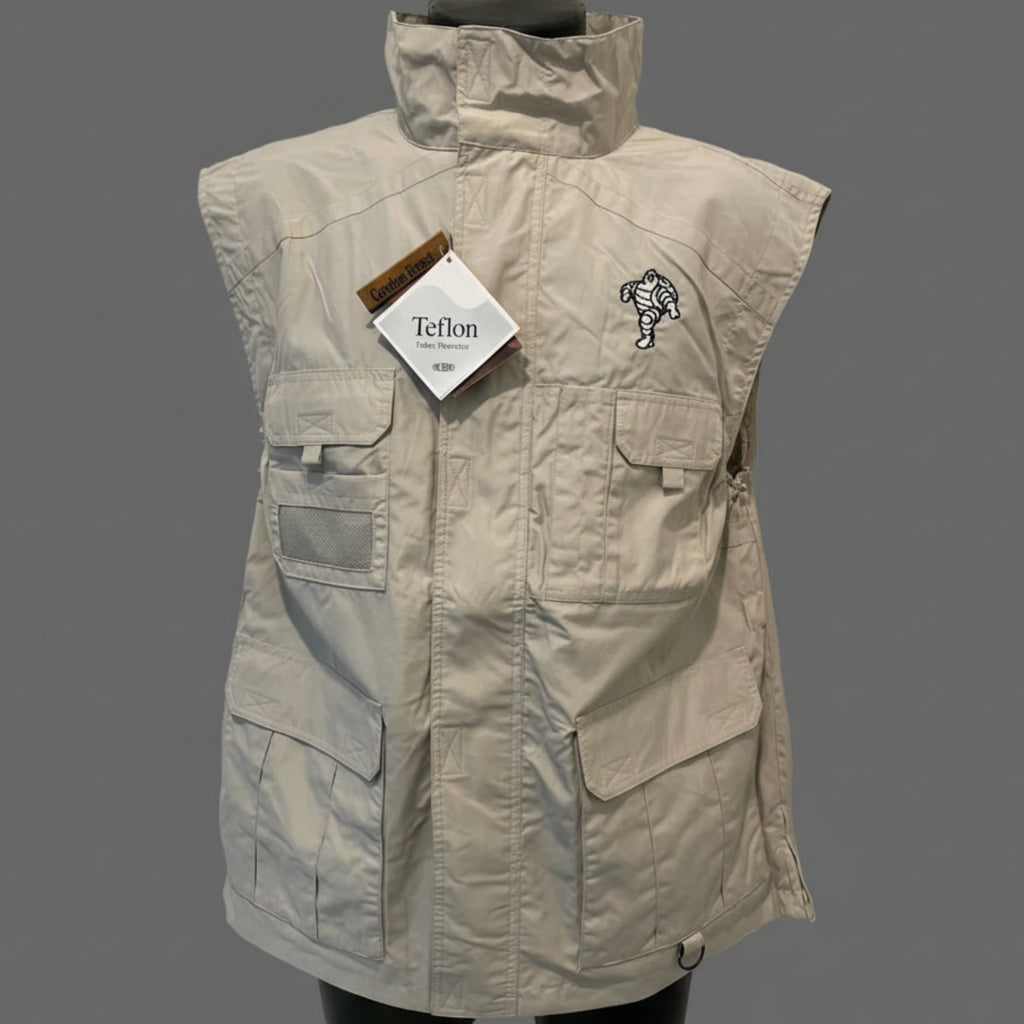 Gilet MICHELIN Bibendum Gordon Forest vintage beige neuf taille XL