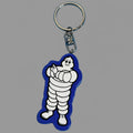Porte-clés MICHELIN Bibendum bleu et blanc La Combaude ISO 14001 avec anneau métallique