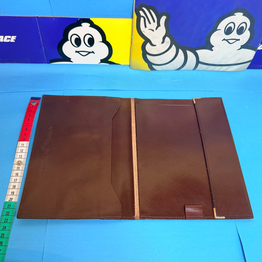 Porte-documents Michelin Bibendum en cuir ouvert vue intérieure