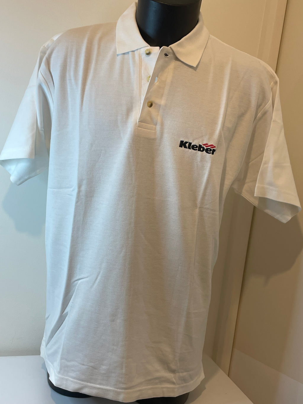POLO KLEBER OFFICIEL BLANC BRODÉ NEUF
