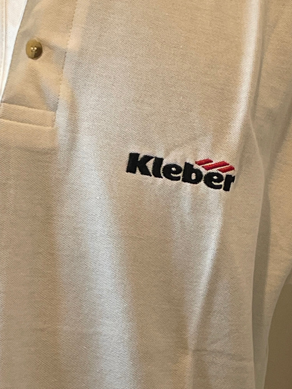 POLO KLEBER OFFICIEL BLANC BRODÉ NEUF