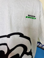 Grand portrait Bibendum sur t-shirt MICHELIN Energy vintage blanc
