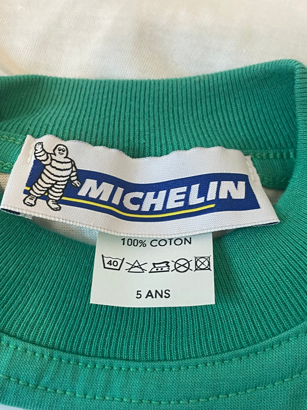 ANCIEN TEE SHIRT ENFANT MICHELIN BIBENDUM "J'AI 5 ANS" OFFICIEL NEUF