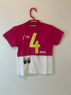ANCIEN TEE SHIRT ENFANT MICHELIN BIBENDUM "J'AI 4 ANS" OFFICIEL NEUF