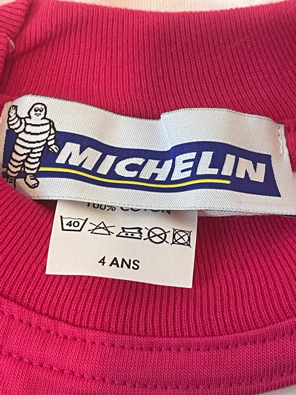 ANCIEN TEE SHIRT ENFANT MICHELIN BIBENDUM "J'AI 4 ANS" OFFICIEL NEUF