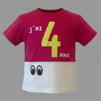 ANCIEN TEE SHIRT ENFANT MICHELIN BIBENDUM "J'AI 4 ANS" OFFICIEL NEUF