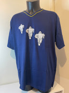 T-shirt Michelin F1 vintage collector avec trois Bibendum blancs