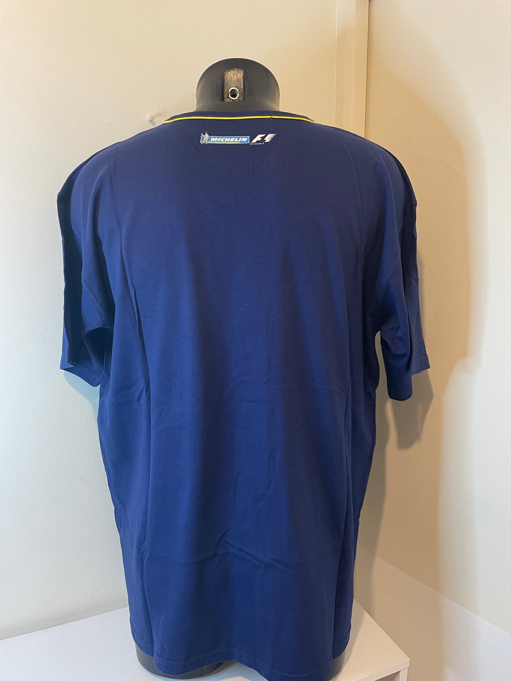 Dos du T-shirt officiel Michelin Formule 1 vintage bleu marine