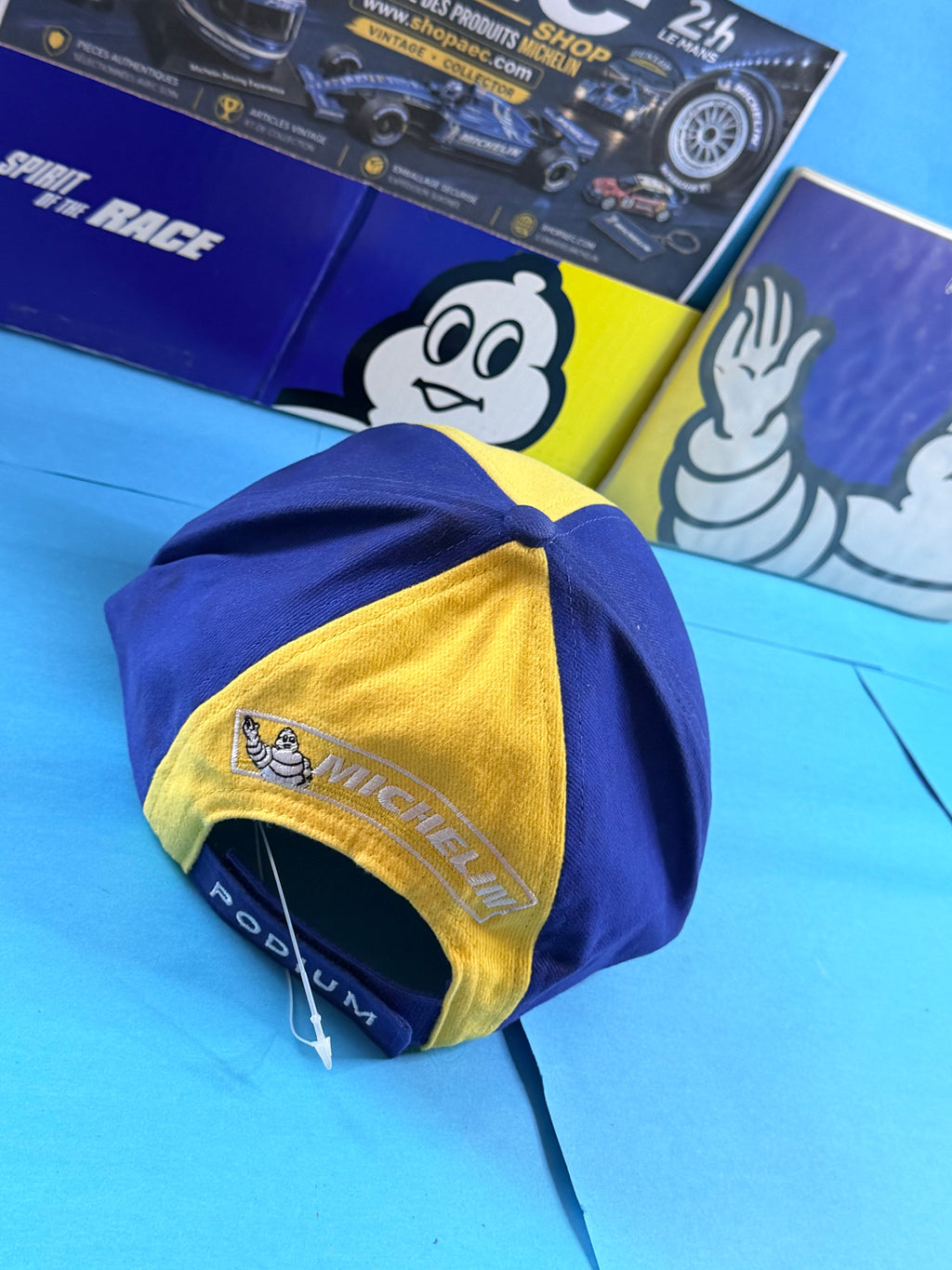 Vue arrière de la casquette Michelin Podium neuve avec logo Michelin et Bibendum brodés