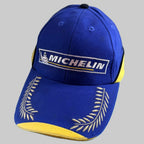 Casquette Michelin Podium neuve bleue et jaune avec logo Bibendum et lauriers brodés sur la visière