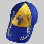 Casquette Michelin Podium neuve bleu et jaune avec Bibendum brodé et grands lauriers dorés brodés sur la visière