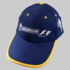 Casquette Michelin Formula 1 F1 neuve bleu marine et jaune avec logos Michelin et Bibendum brodés