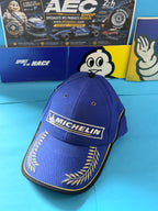 Casquette collector Michelin Podium bleue avec grands lauriers brodés et logo Michelin frontal