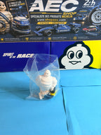 Bibendum Michelin avec pneu et son emballage d’origine – objet collector