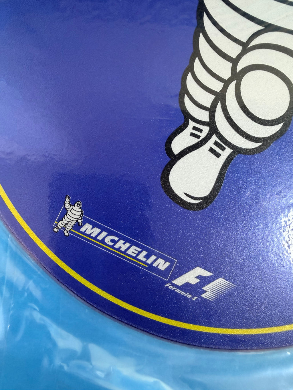 Tapis de souris rond Bibendum Michelin F1 bleu 20 cm neuf emballé