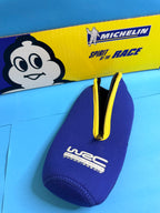 Porte-canette Michelin WRC avec fermeture zippée jaune et marquage FIA World Rally Championship