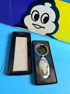 Porte-clés Michelin métal neuf présenté dans son coffret noir d’origine