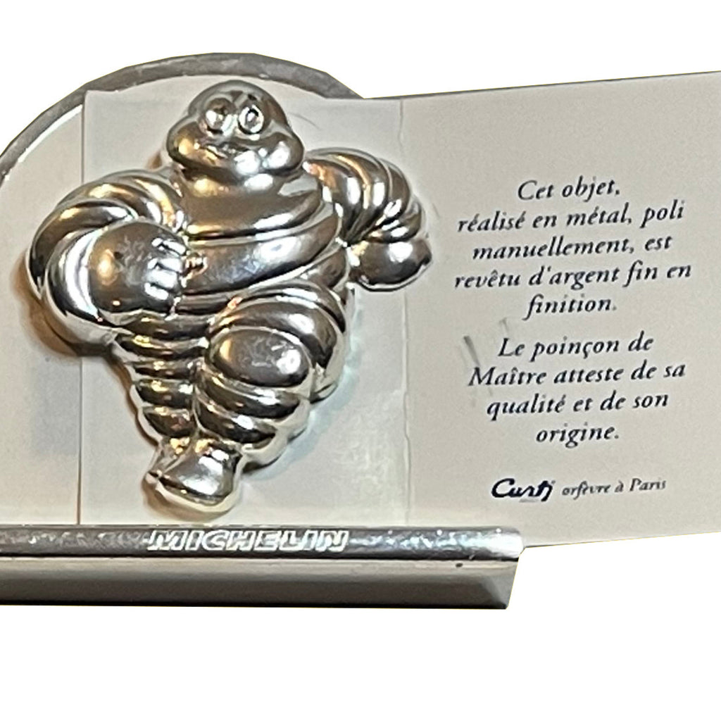 Bibendum MICHELIN presse-papier Curti Design Paris en métal argenté avec poinçon