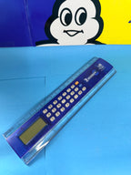 Règle calculatrice publicitaire Michelin bleue avec logo Bibendum