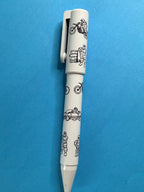 Stylo Michelin Collector avec multiples motifs Bibendum, vue complète