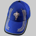 Casquette Michelin Podium bleue neuve avec Bibendum et grands lauriers dorés brodés sur la face avant et la visière.