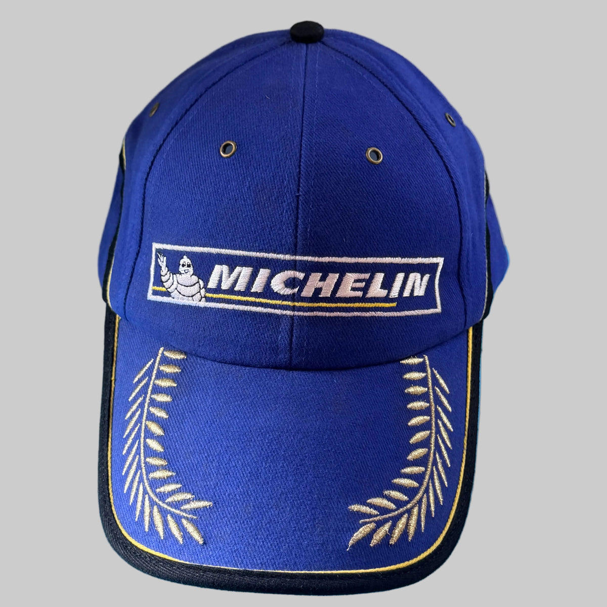 Casquette Michelin Podium neuve bleue avec logo Bibendum Michelin et lauriers brodés sur la visière